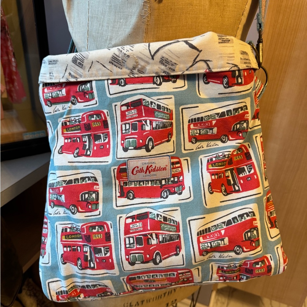 Cath Kidston Red / Blue London Bus Reversible Cross body Bag
